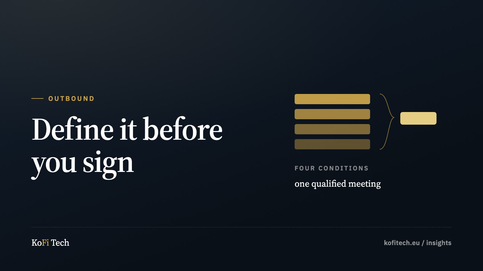 Insights cover: four conditions bracketed together into one qualified meeting.