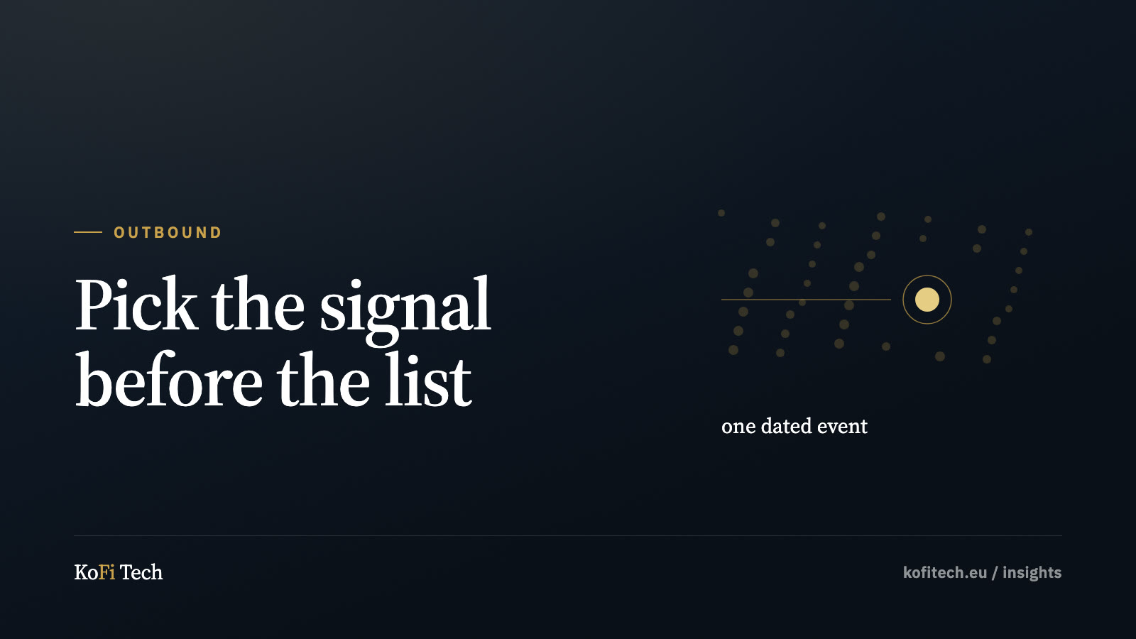 Insights cover: a field of faint dots with one dated signal circled in gold.
