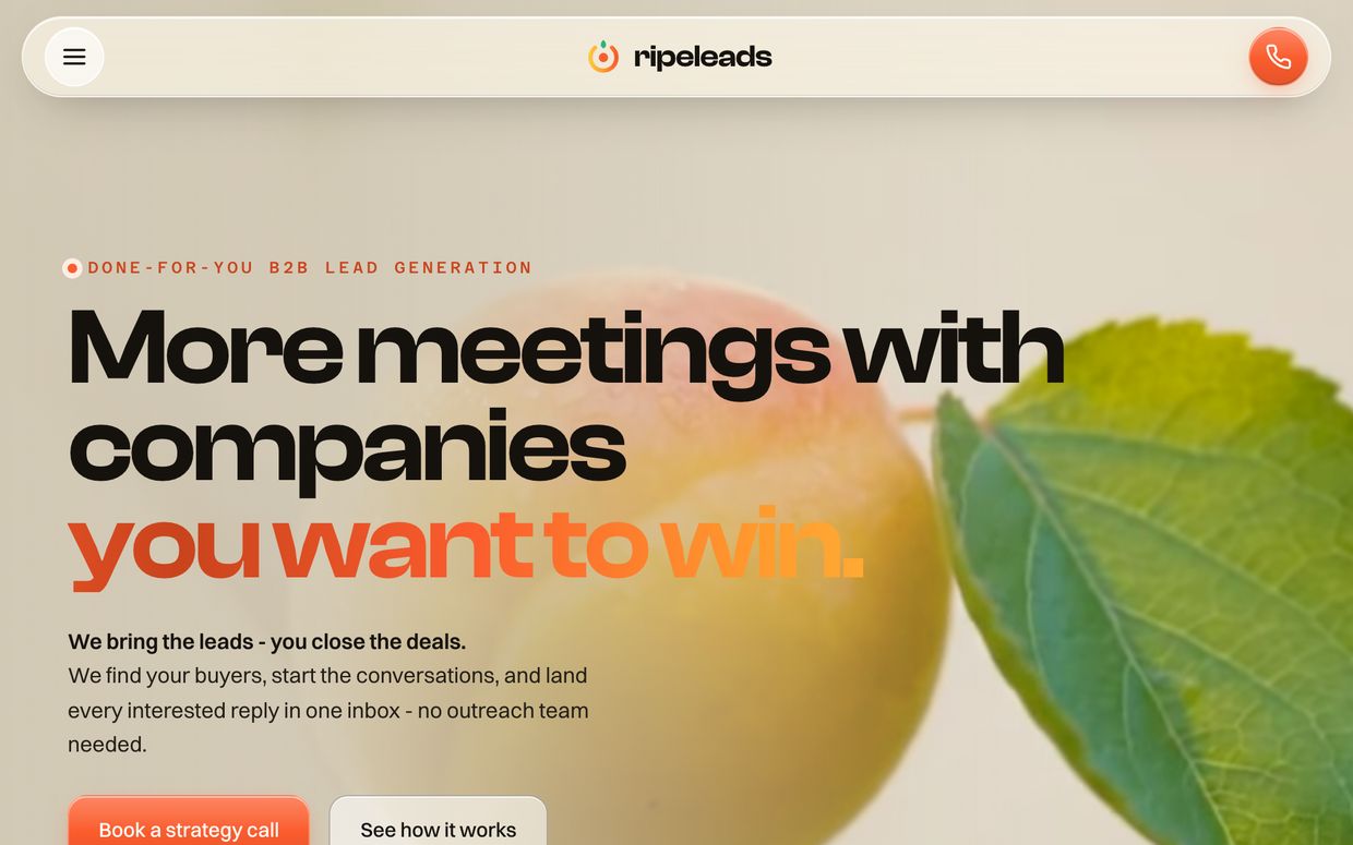 ripeleads.eu, the Ripe Leads site, September 2026